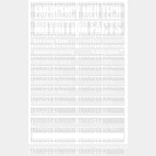 Emt Nutrition Facts - Dtf Heat Transfer Unisex S & M (10’’) / Light Color Design See Imaging