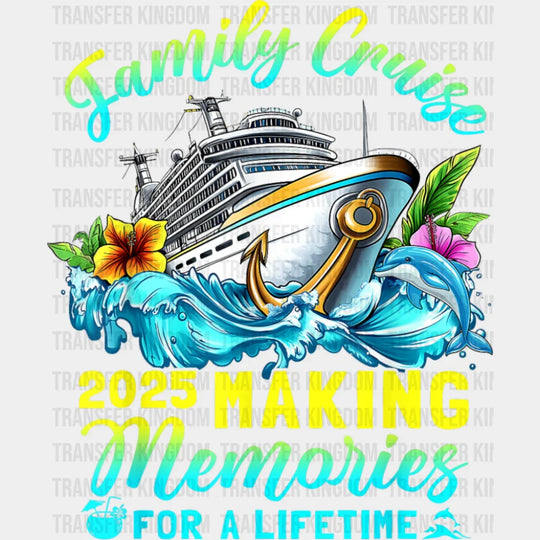 Family Cruise 2025 Waves Design - Vacation DTF Transfer