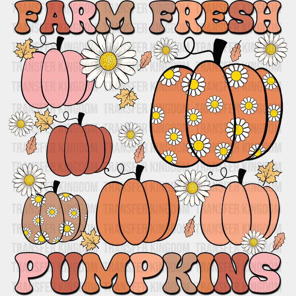 Farm Fresh Pumpkins - Fall Dtf Transfer Unisex S & M (10’’) / Dark Color Design See Imaging