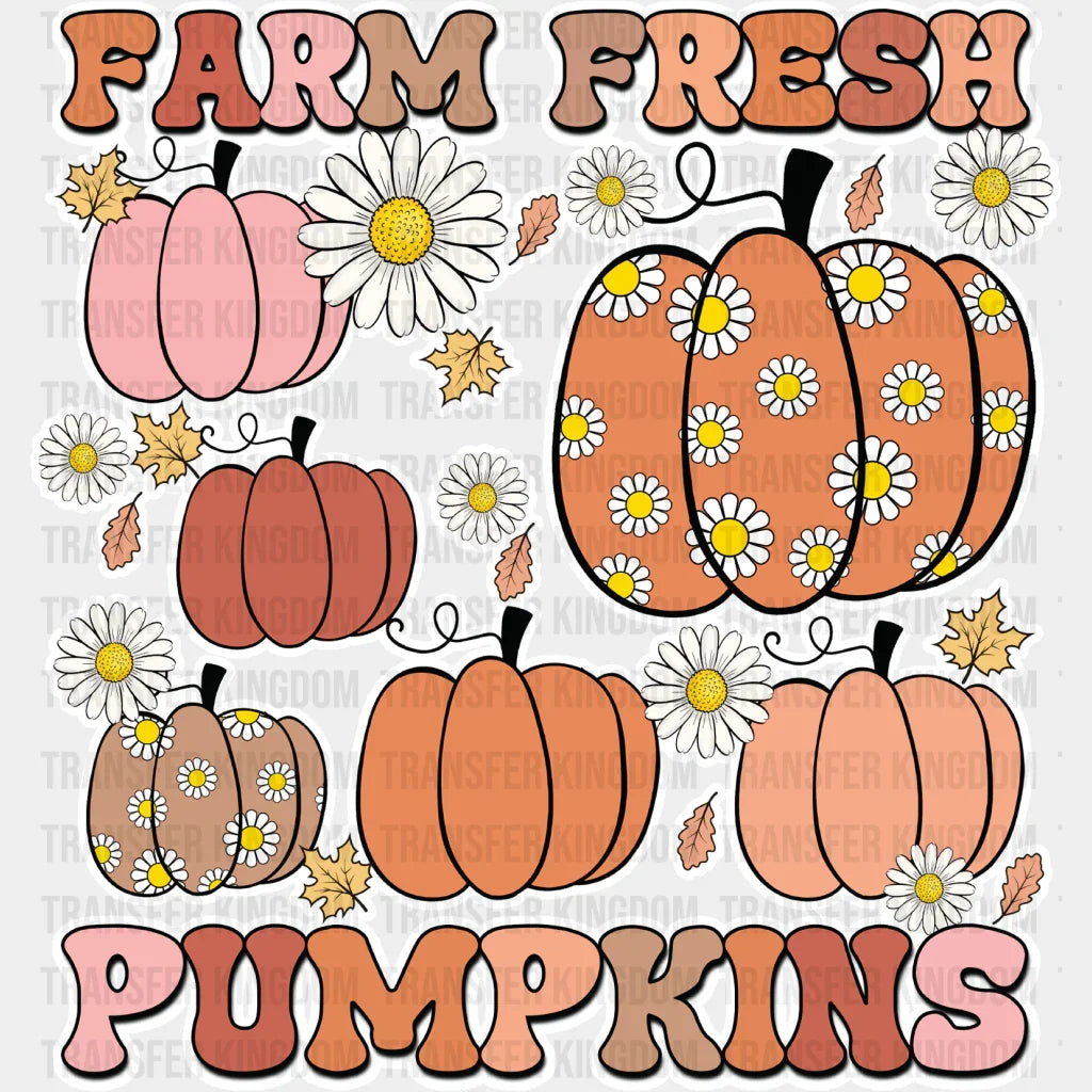 Farm Fresh Pumpkins - Fall Dtf Transfer Unisex S & M (10’’) / Light Color Design See Imaging
