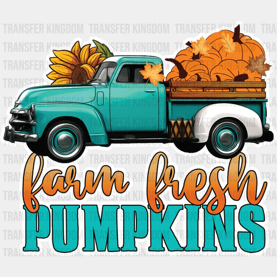 Farm Fresh Pumpkins Truck - Fall Dtf Transfer Unisex S & M (10’’) / Light Color Design See Imaging