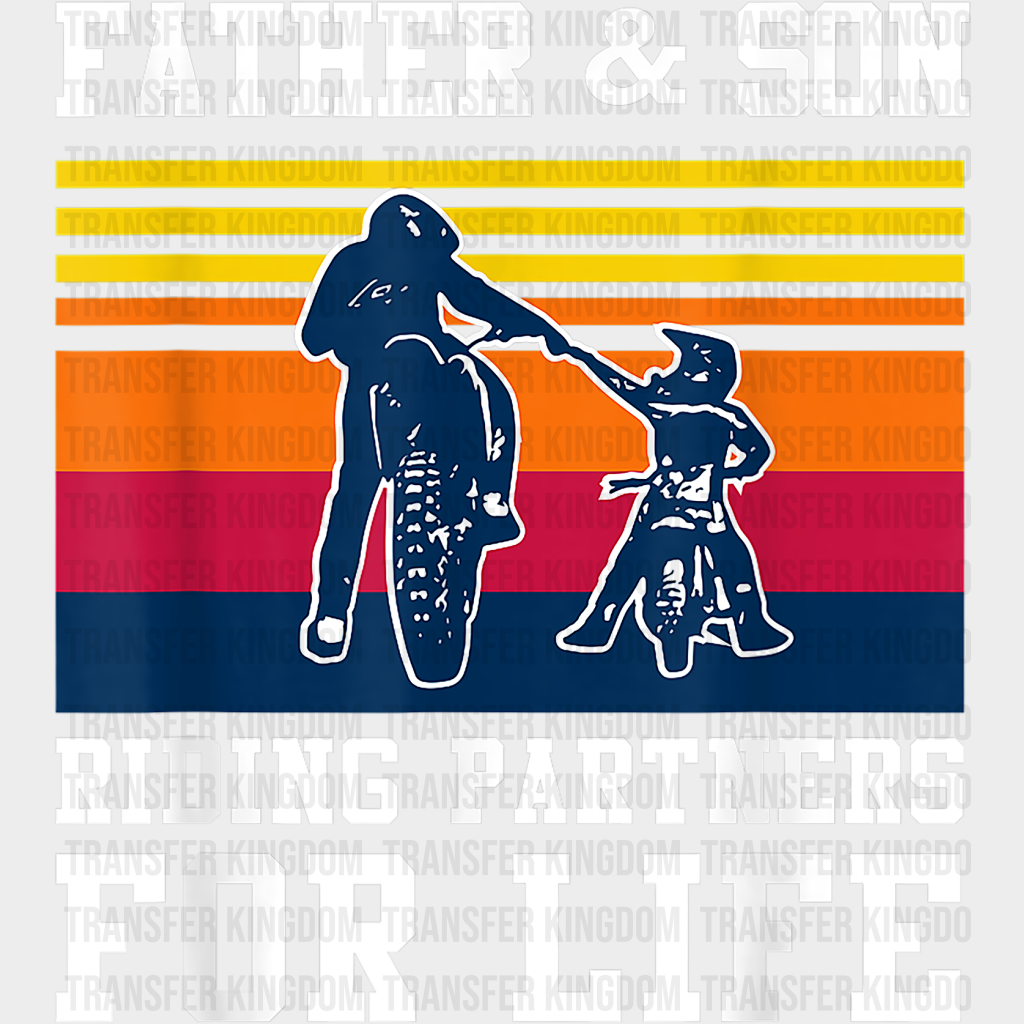Father And Son Riding Partners For Life Design - DTF heat transfer - Transfer Kingdom