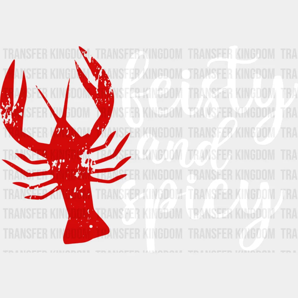 Feisty And Spicy - Crawfish Iron On Dtf Transfer Unisex S & M (10’’) / Light Color Design See