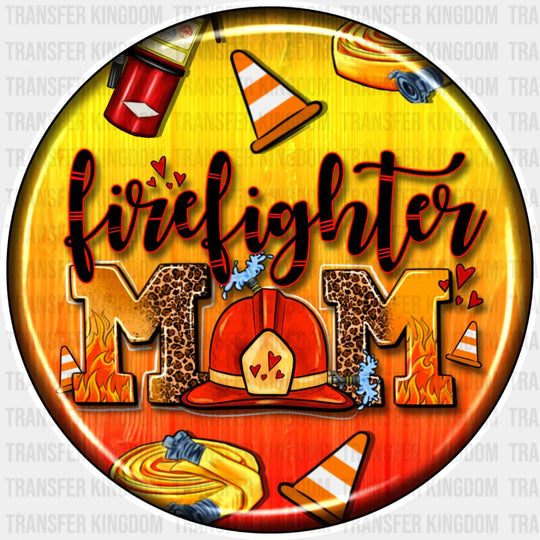 Firefighter Mom Circular Design - Dtf Transfer Unisex S & M (10’’) / Light Color See Imaging