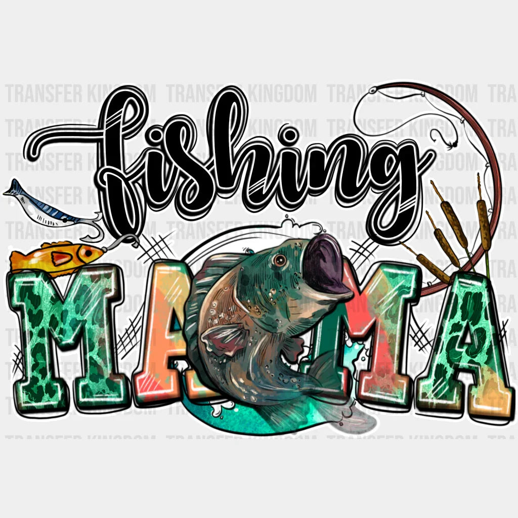 Fishing Mama Design - Dtf Transfers Unisex S & M (10’) / Light Color See Imaging