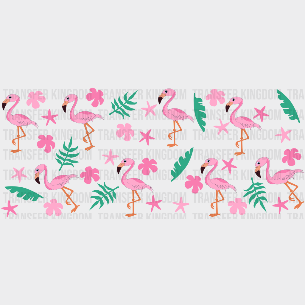 Flamingo Uv Dtf Transfer Cup Wrap Sticker