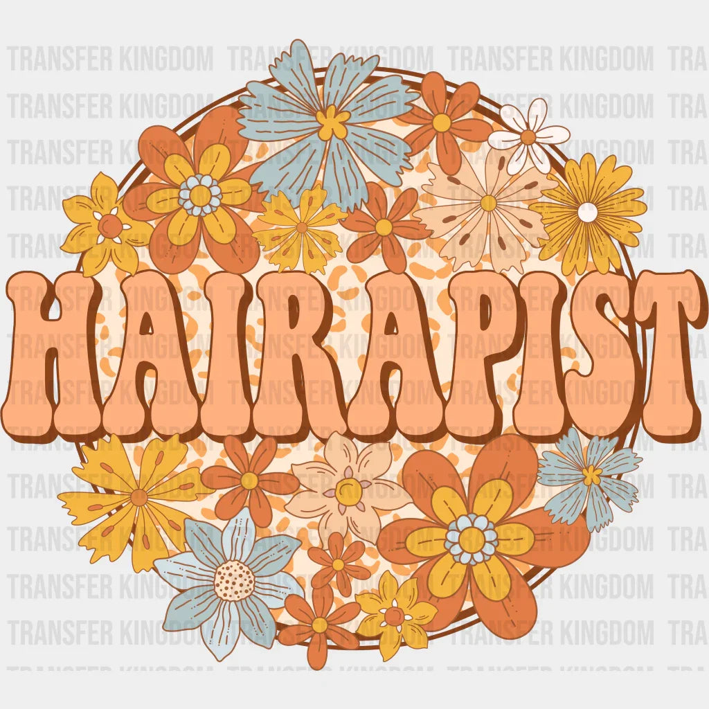 Flower Hairapist Design - Hair Stylist Dtf Heat Transfer