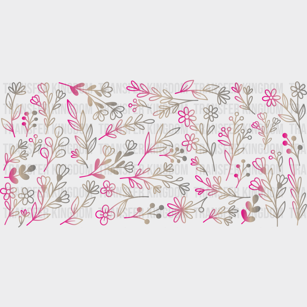 Flowers Uv Dtf Transfer Cup Wrap Sticker