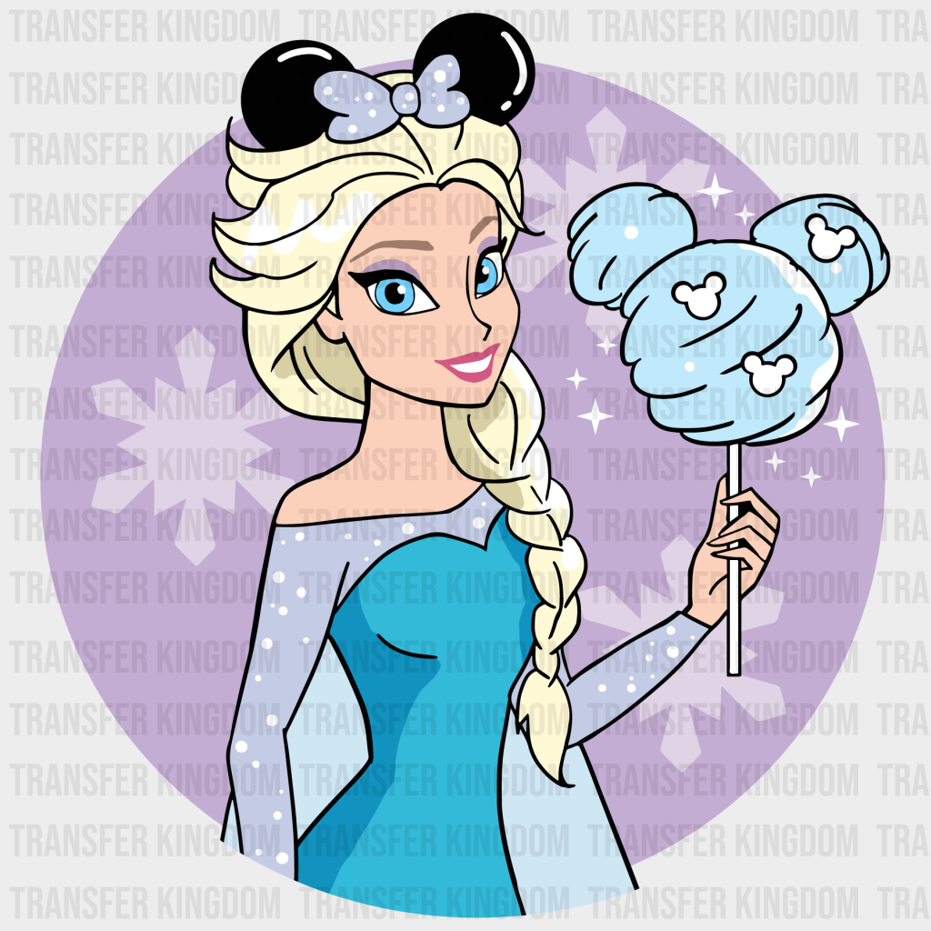 Frozen Elsa Disney Snacks Mickey Ears Design - Dtf Heat Transfer Unisex S & M ( 10 )