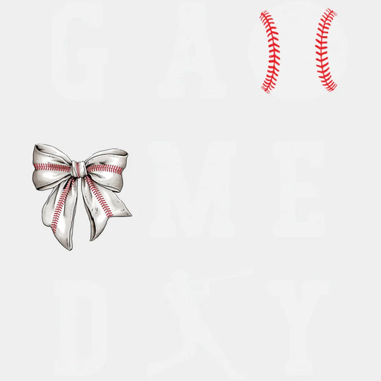 Game Day Ball Ribbon Swing - Baseball DTF Transfer Adult Unisex - S & M (10’’) / Light Color Design (See Imaging)