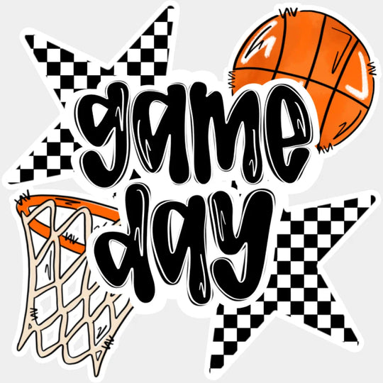 Game Day Stars - Basketball DTF Transfer Unisex - S & M (10’’) Light Color Design (See Imaging)