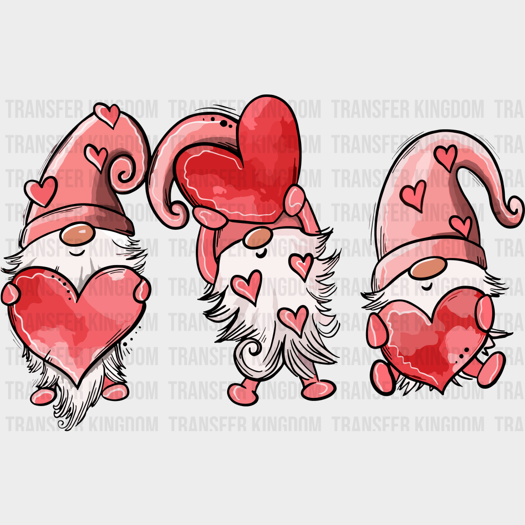 Gnome Hearts Valentines Day Design - Dtf Heat Transfer