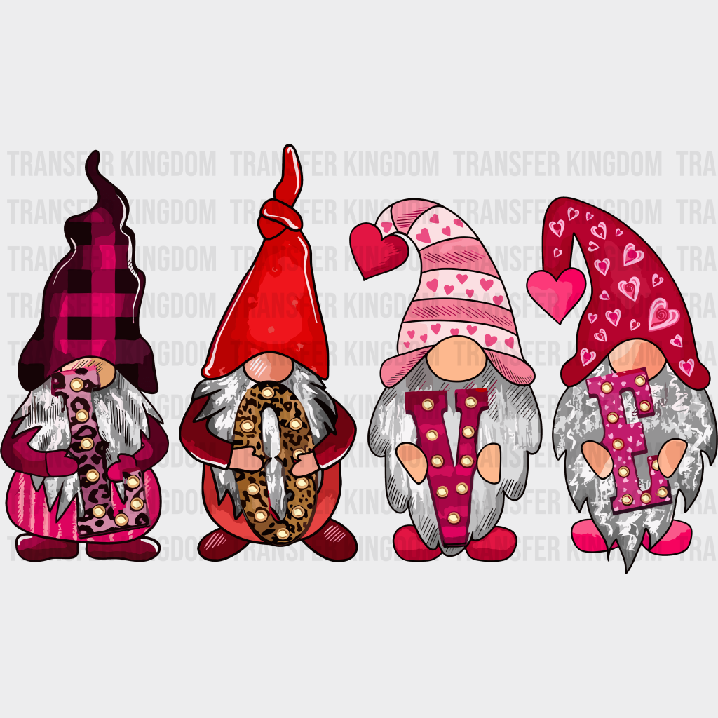 Gnome Love Valentines Day Design - Dtf Heat Transfer