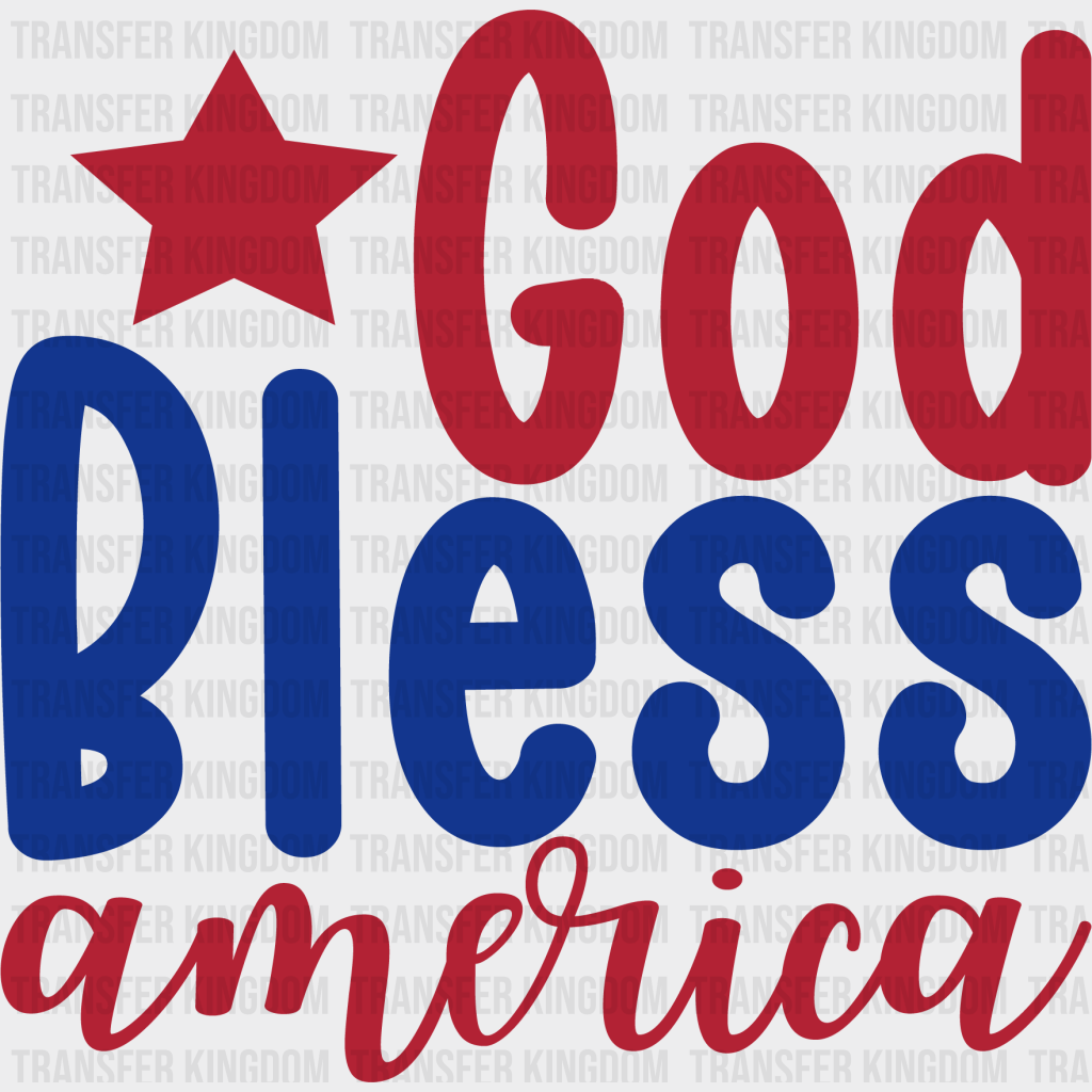 God Bless America - Memorial Day DTF Transfer - Transfer Kingdom