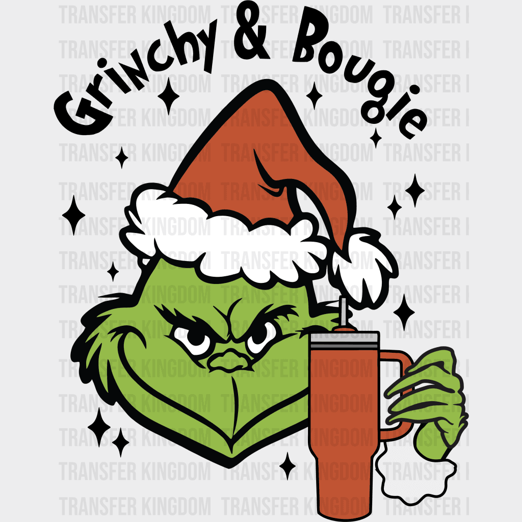 Grinchy & Bougie Christmas Design Dtf Heat Transfer