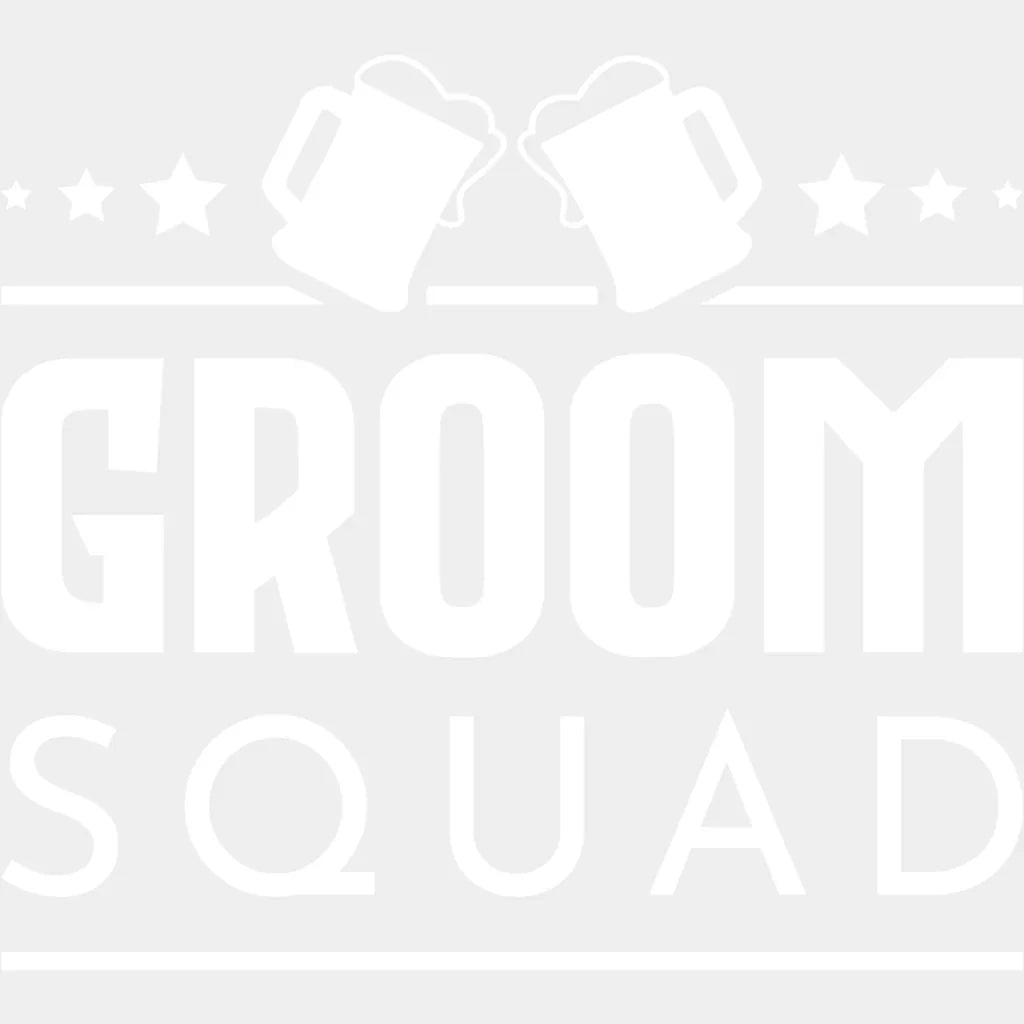 Groom Squad Beer B&W - Bachelor DTF Transfer Unisex - S & M (10’’) Light Color Design (See imaging)