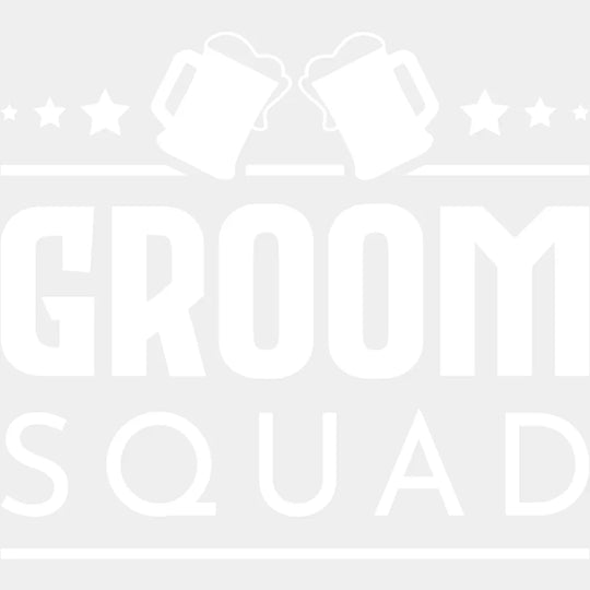 Groom Squad Beer B&W - Bachelor DTF Transfer Unisex - S & M (10’’) Light Color Design (See imaging)