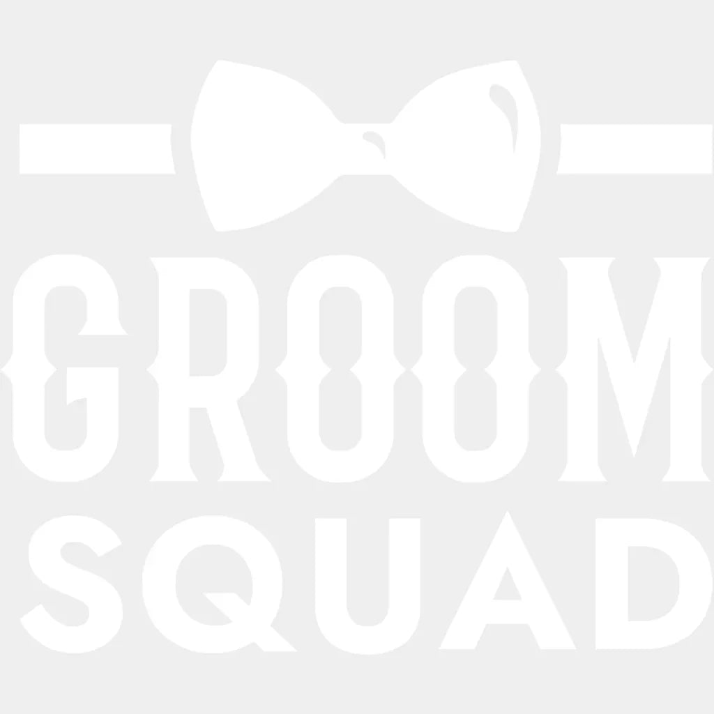 Groom Squad Bowtie B&W Design - Bachelor DTF Transfer Unisex - S & M (10’’) Light Color Design (See imaging)