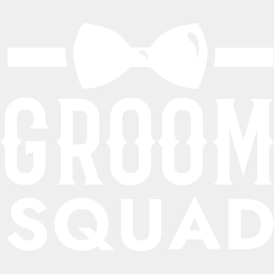 Groom Squad Bowtie B&W Design - Bachelor DTF Transfer Unisex - S & M (10’’) Light Color Design (See imaging)