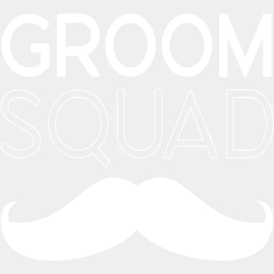 Groom Squad Mustache B&W Design - Bachelor DTF Transfer Unisex - S & M (10’’) Light Color Design (See imaging)