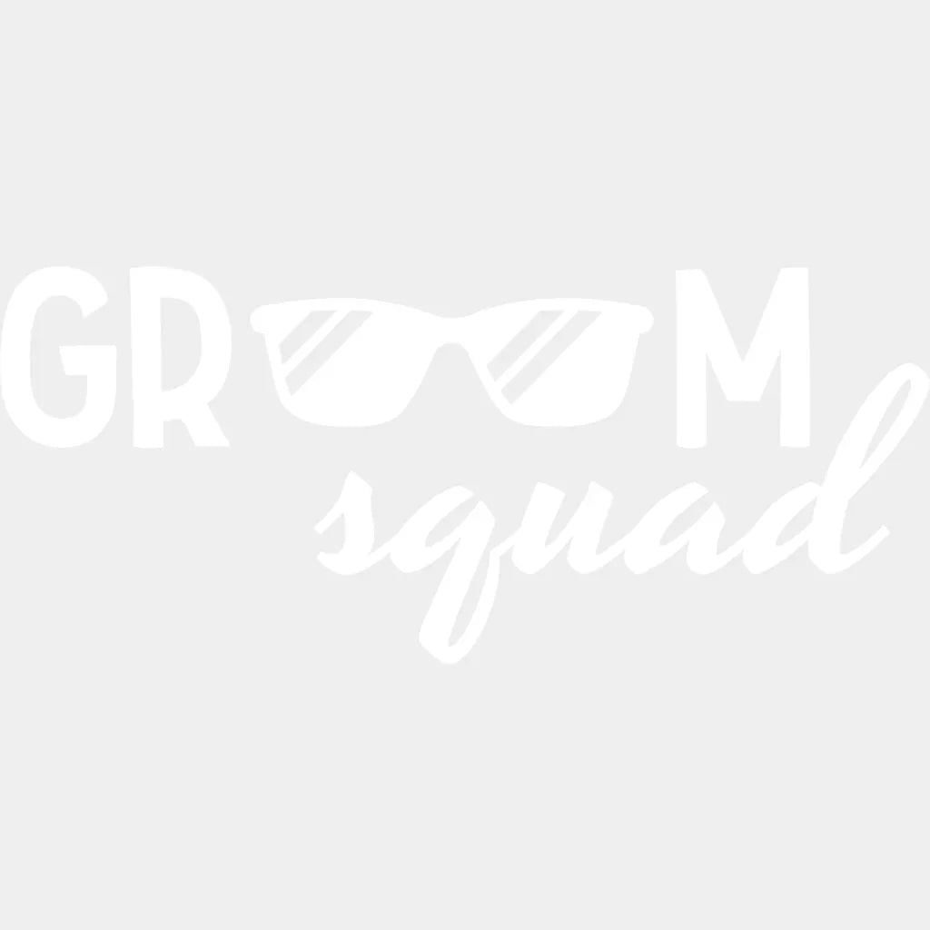 Groom Squad Sunglasses B&W Design - Bachelor DTF Transfer Unisex - S & M (10’’) Light Color Design (See imaging)