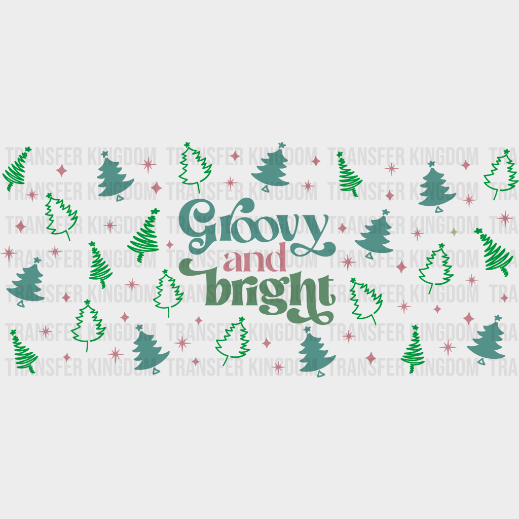 Groovy And Bright Uv Dtf Transfer Cup Wrap Sticker