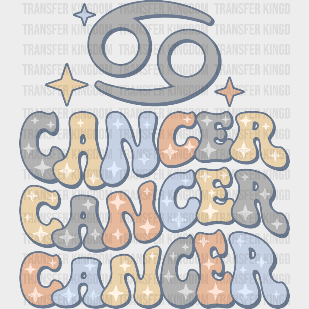 Groovy Cancer Design - Zodiac & Horoscopes Dtf Heat Transfer
