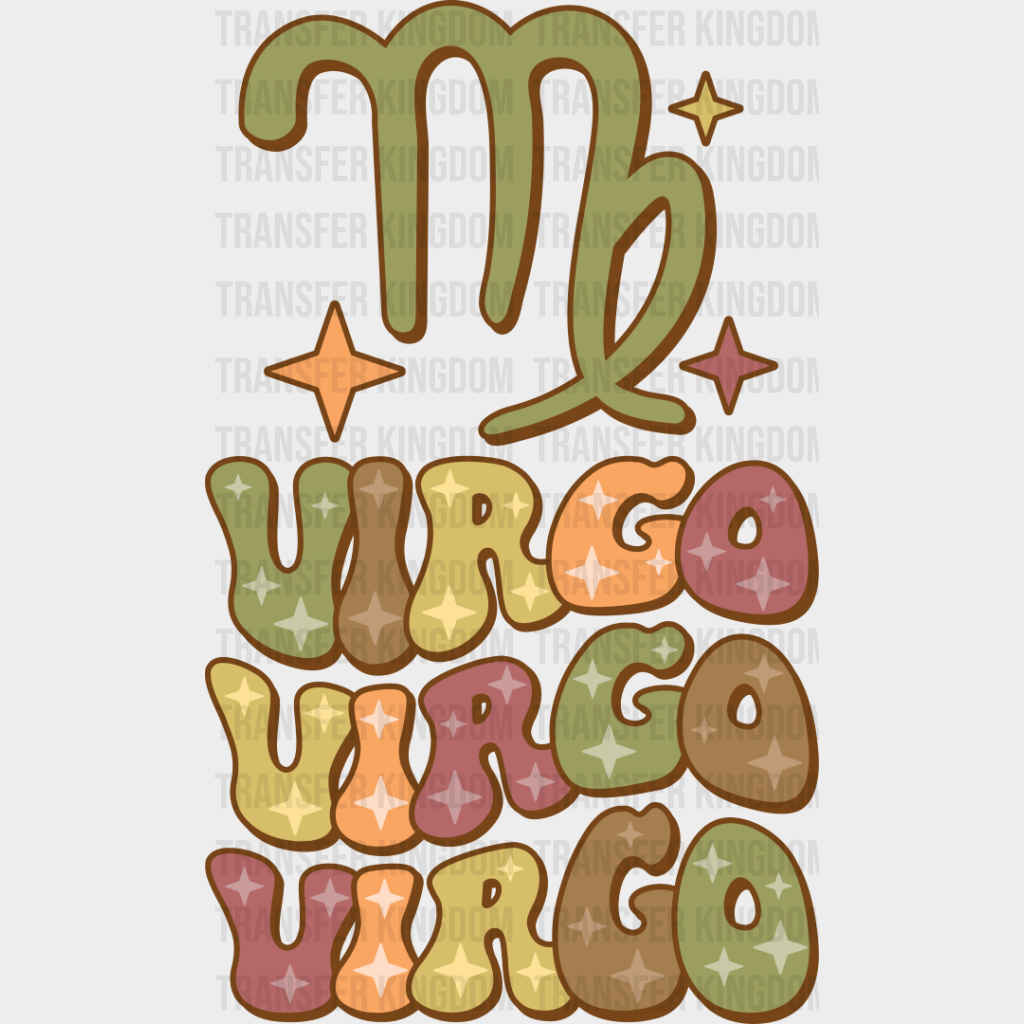 Groovy Virgo Design - Zodiac & Horoscopes Dtf Heat Transfer