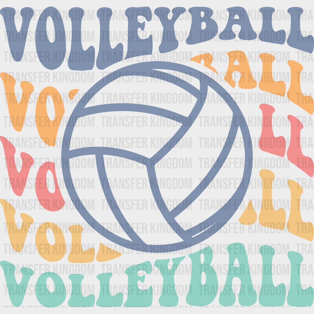 Groovy Volleyball Design - Dtf Heat Transfer