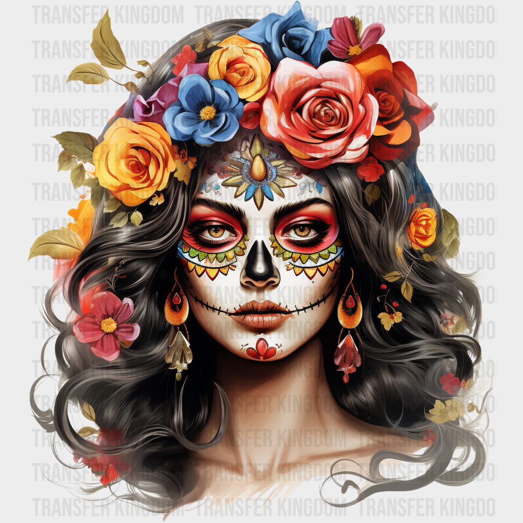 HALLOWEEN MAKE UP FLOWERS Design - DTF heat transfer - Transfer Kingdom