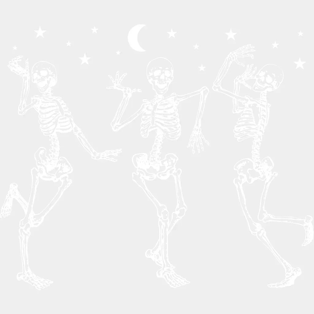 Halloween Skaleten Dancing Design - Dtf Heat Transfer
