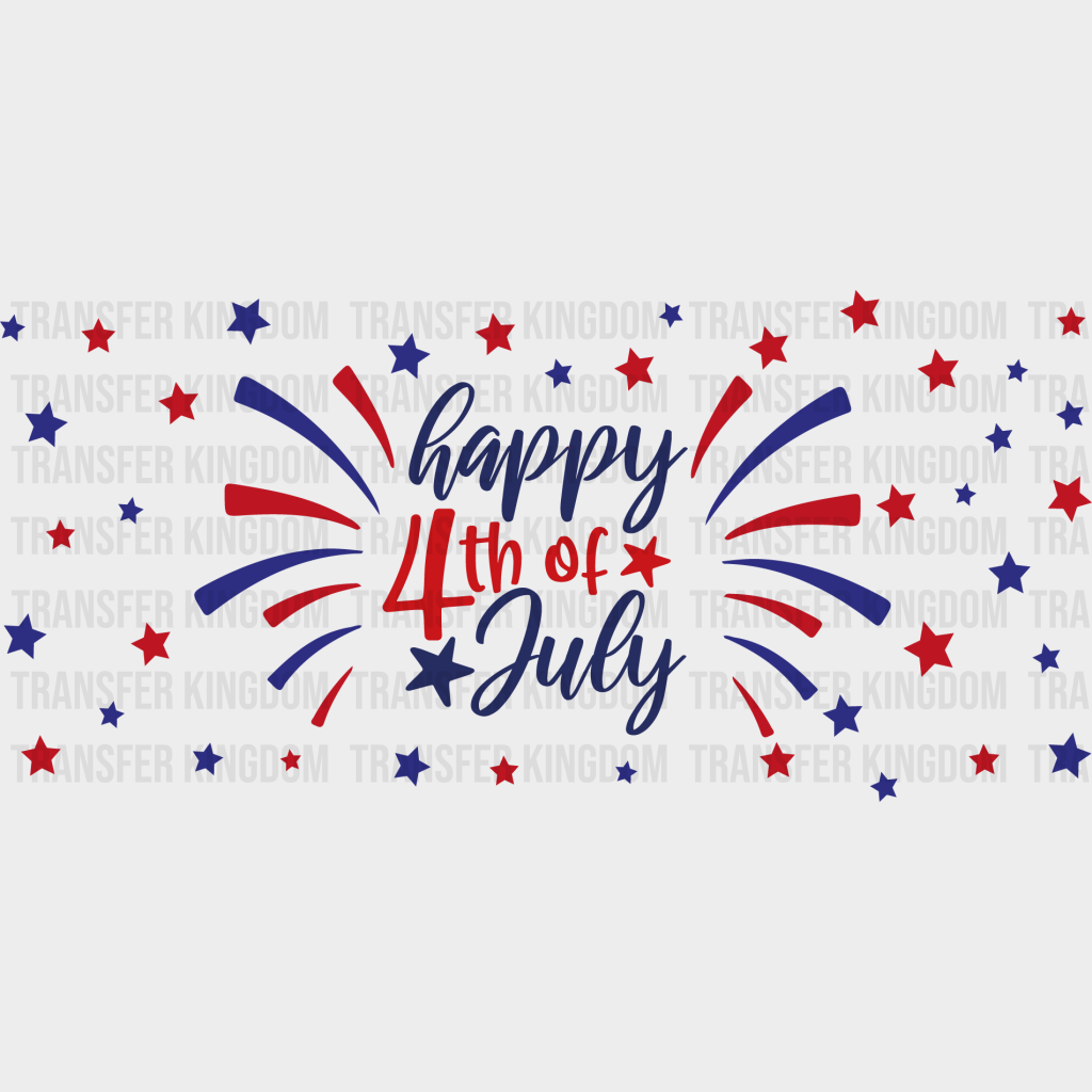 Happy 4Th Of July Uv Dtf Transfer Cup Wrap Sticker