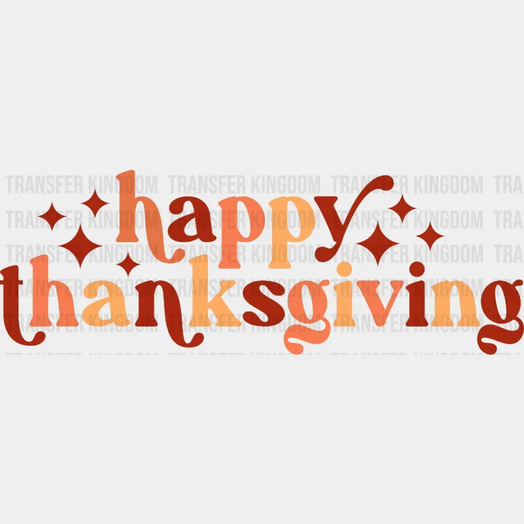 Happy Thanksgiving Fall Design - Dtf Heat Transfer
