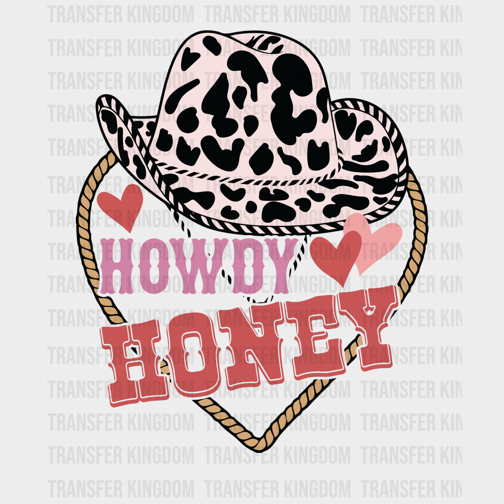 HEART HAT HOWDY HONEY - DTF heat transfer - transfer-kingdom