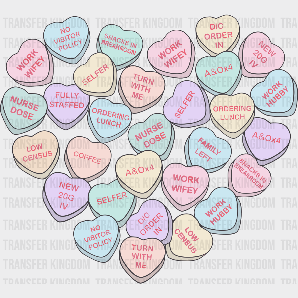 Heart Pills Valentines Day Design - Dtf Heat Transfer