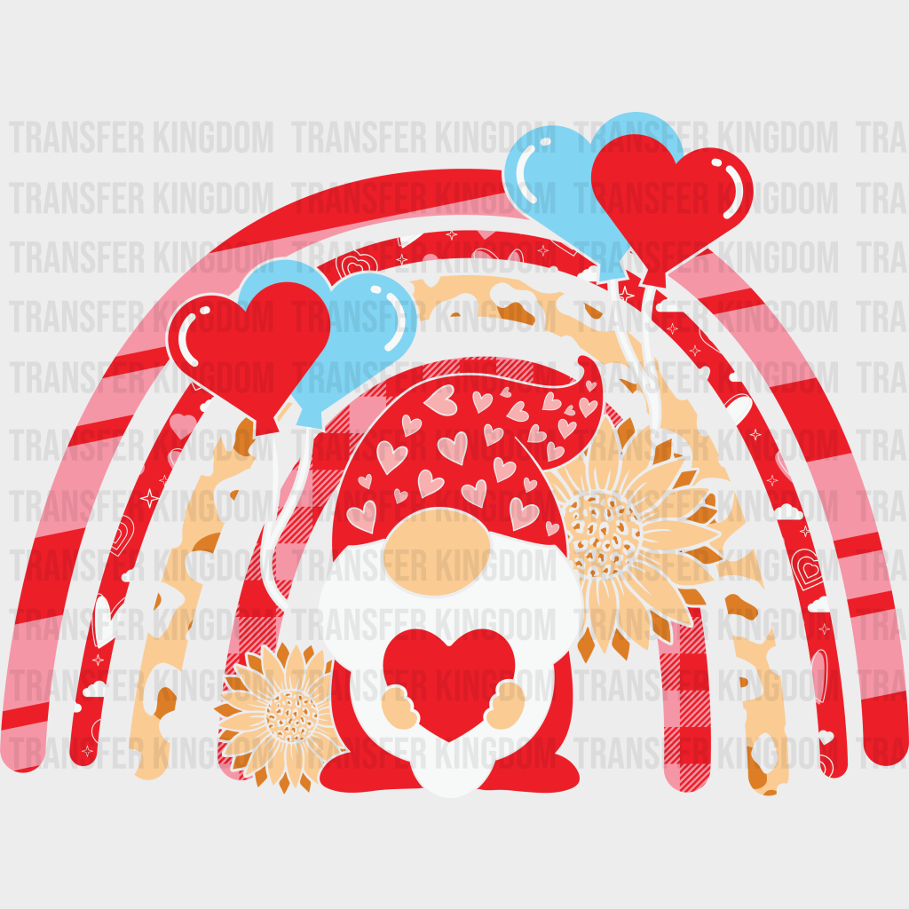 HEART RAINBOW GNOME - DTF heat transfer - transfer-kingdom
