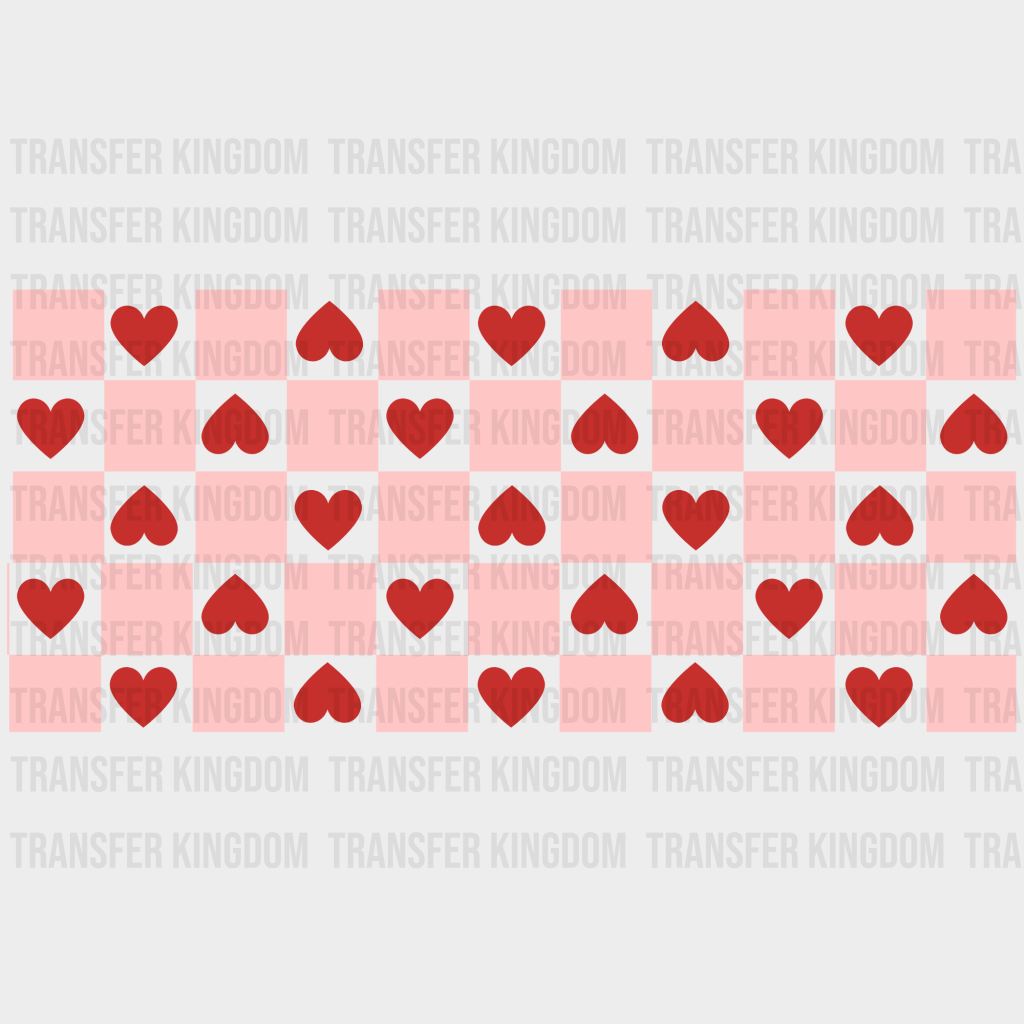 Heart Squares Uv Dtf Transfer Cup Wrap Sticker