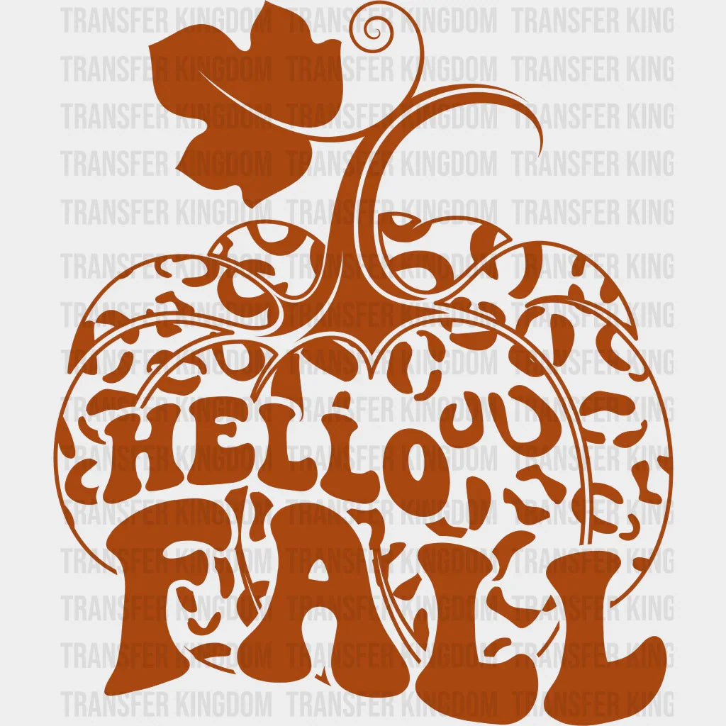 Hello Fall Pumpkin - Dtf Heat Transfer