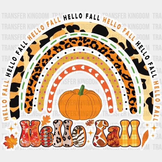 Hello Fall Rainbow - Dtf Transfer Unisex S & M (10’’) / Light Color Design See Imaging