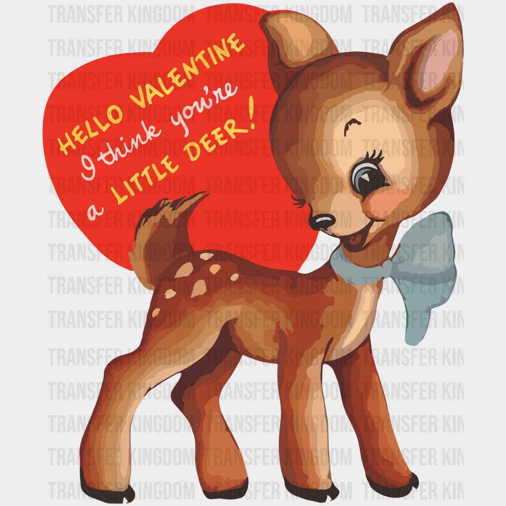 Hello Valentine Valentines Day Design - Dtf Heat Transfer
