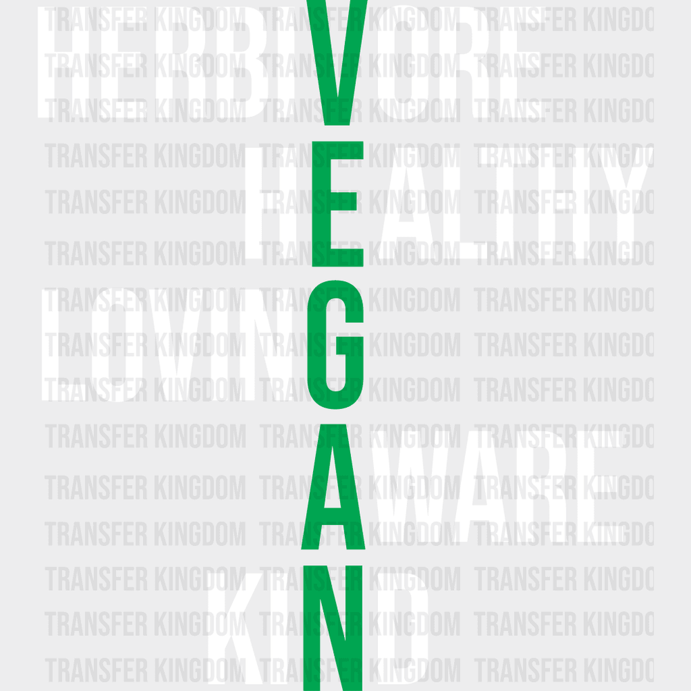 Herbivore Healthy Living Aware Kind - Vegan Design Dtf Heat Transfer Unisex S & M ( 10 ) / Light