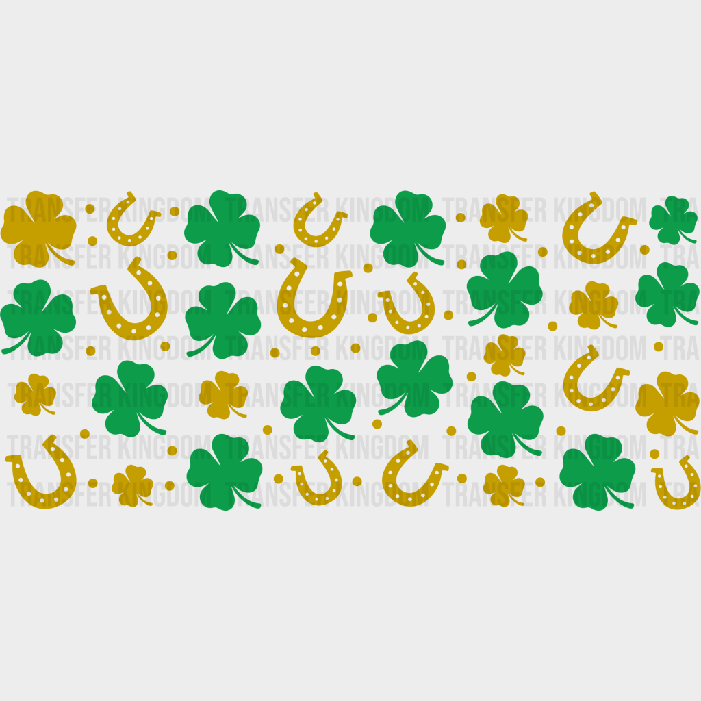 Horseshoe And Shamrocks Uv Dtf Transfer Cup Wrap Sticker
