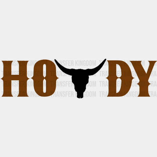 Howdy Cow Skull Design - Dtf Heat Transfer