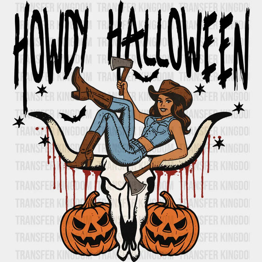 Howdy Halloween Cowgirl - Halloween DTF Transfer Adult Unisex - S & M (10’’) / Dark Color Design (See Imaging)