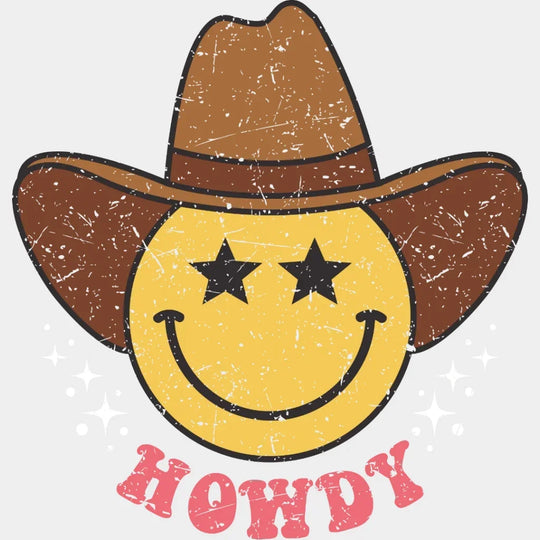 Howdy Hat Smiley Face Design - Dtf Heat Transfer