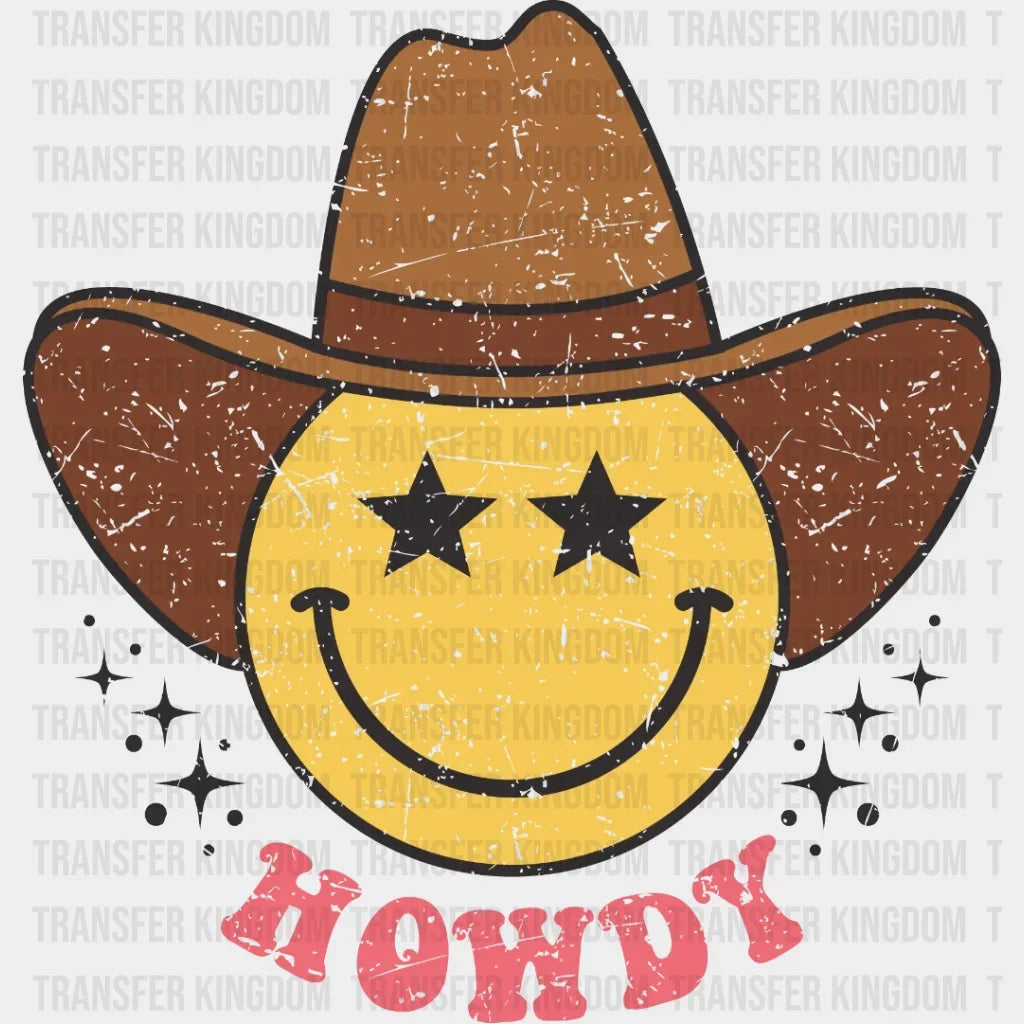 Howdy Hat Smiley Face Design - Dtf Heat Transfer