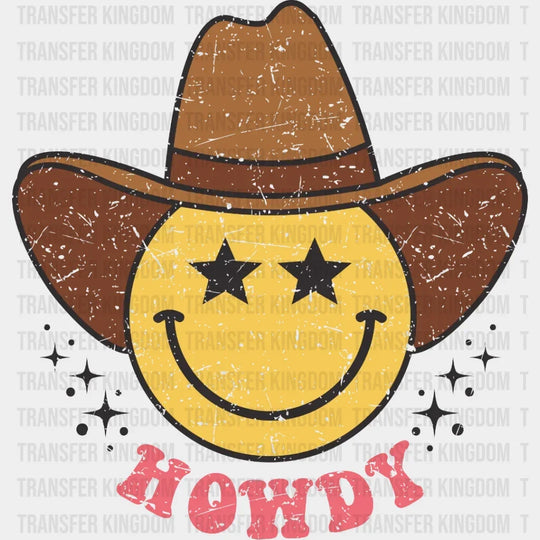 Howdy Hat Smiley Face Design - Dtf Heat Transfer