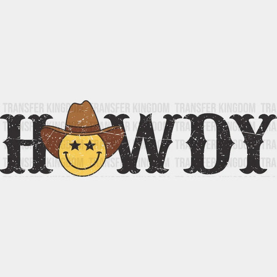 Howdy Hat Smiley Face Design - Dtf Heat Transfer