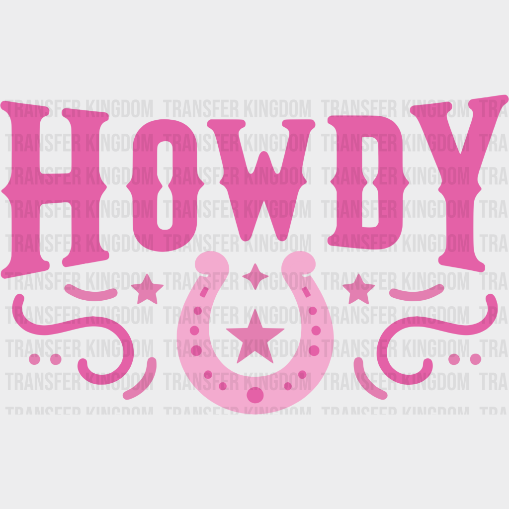Howdy Horseshoe Design - Cowgirl Dtf Transfers