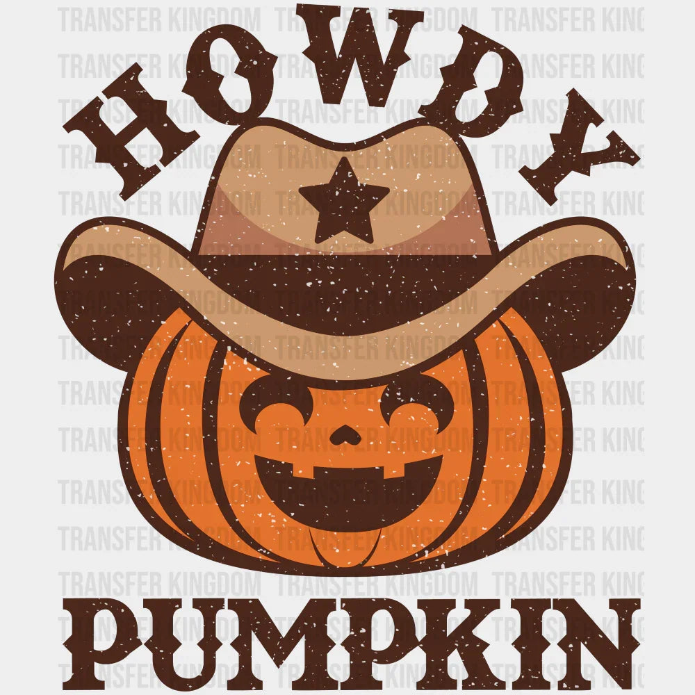 Howdy Pumpkin - Halloween DTF Transfer Adult Unisex - S & M (10’’) / Dark Color Design (See Imaging)